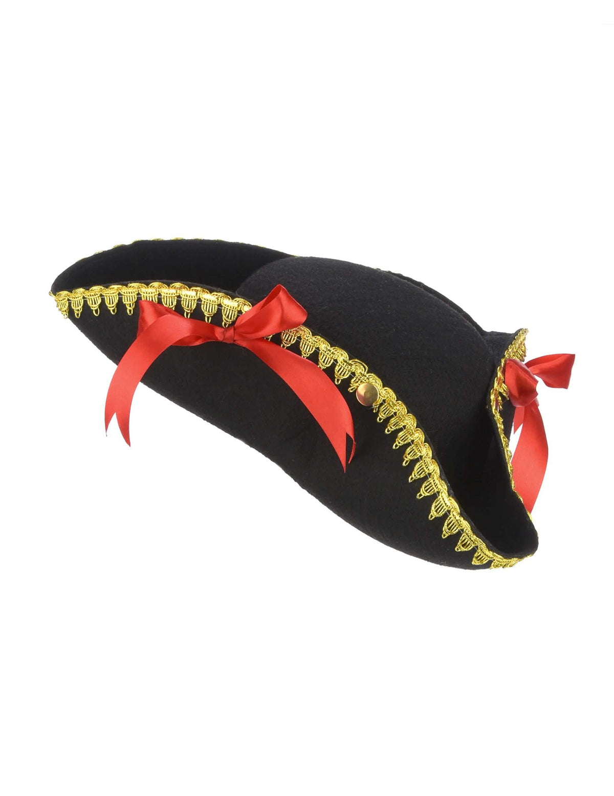 Crni i zlatna tricorn šešir s crvenim mašnama za žena
