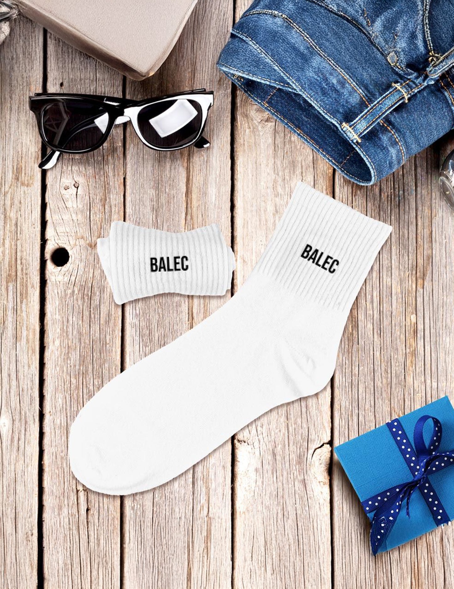 Balec muške bijele čarape