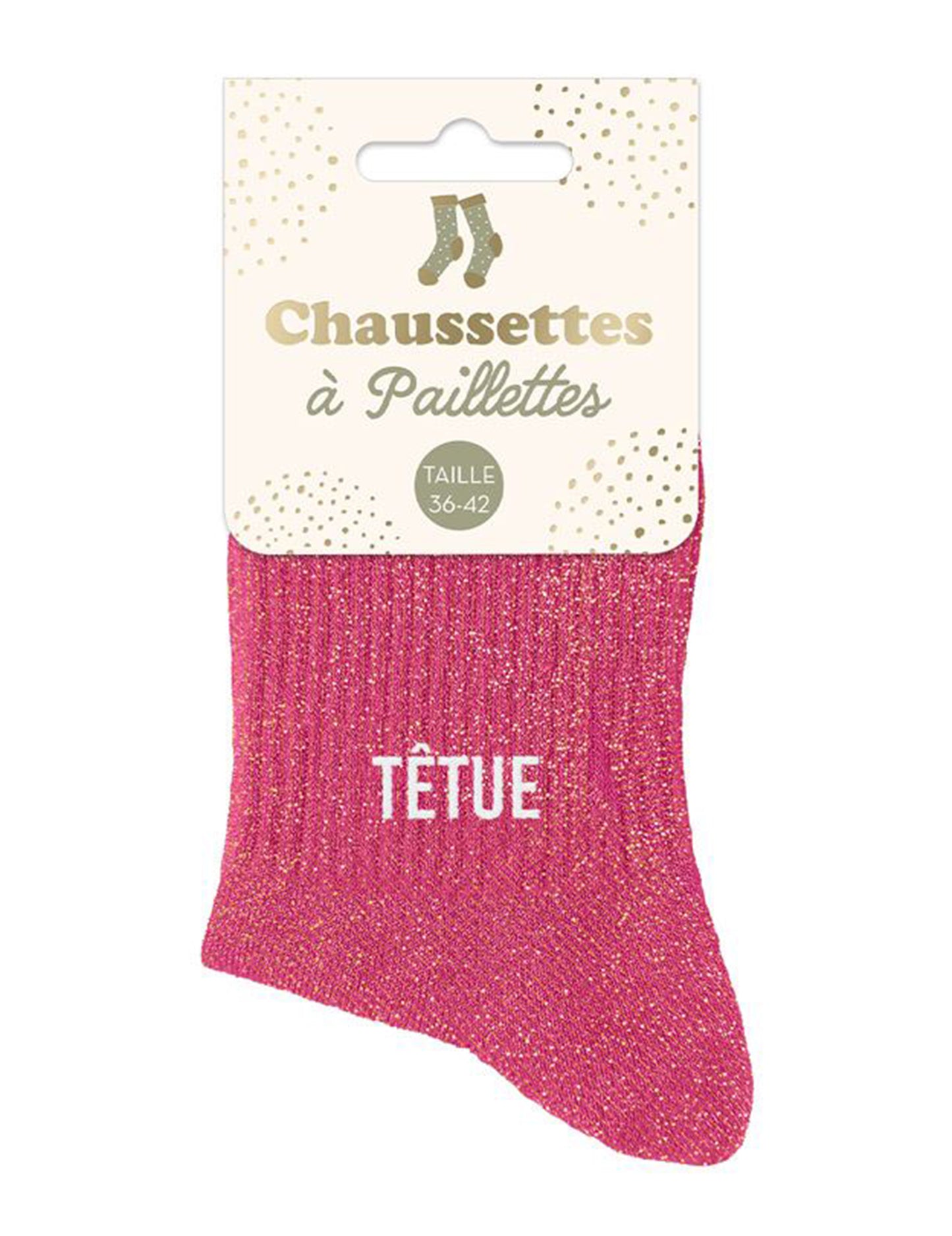 Emballage des chaussettes à paillettes Têtue