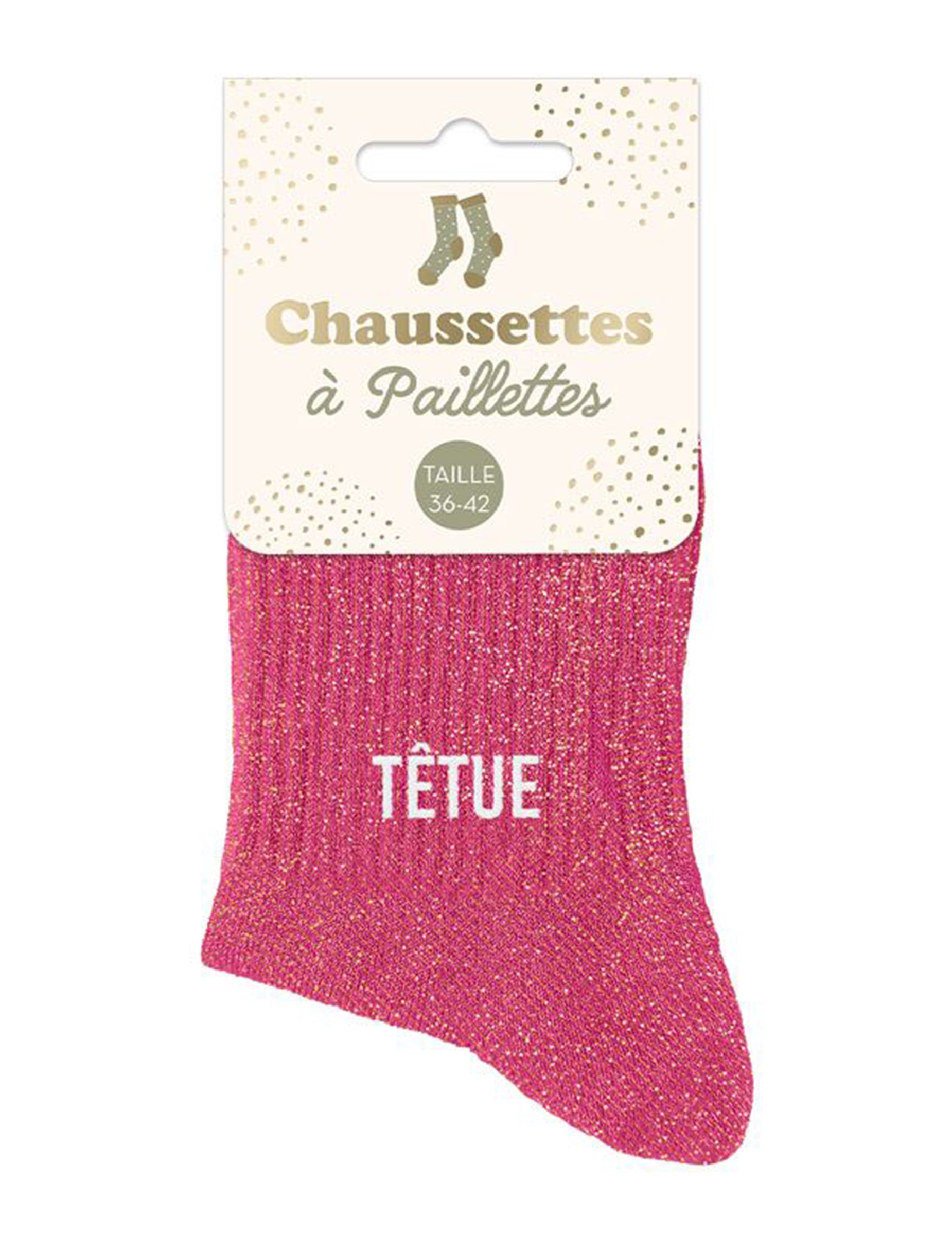 Emballage des chaussettes à paillettes Têtue