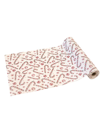 Platneni stolnjak od štapića slatkiša i šljokica, 3 m, božićni ukras