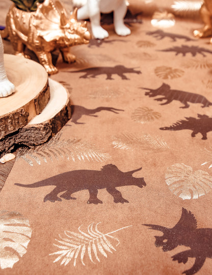 Nadstolnjak s dinosaurima od kamilje kože i antilopa, 28 cm x 3 m zlatnog lišća