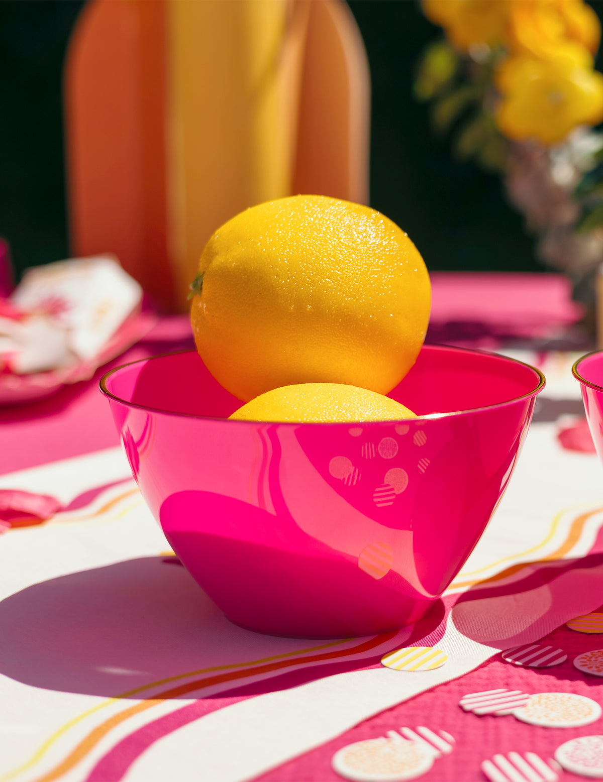 Chemin de table en tissu Pink Limonade 28 cm x 5 m