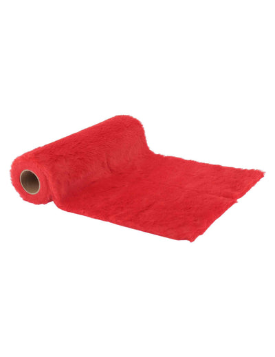 Trkač za stol od umjetnog crvenog krzna 28 cm x 3 m