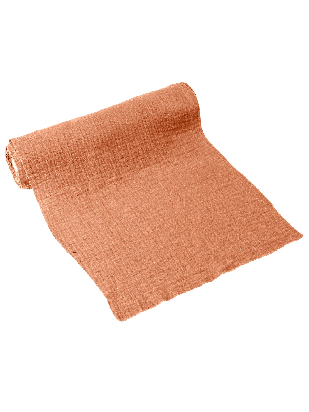 Chemin de table gaze de coton bohème terracotta vieux rose