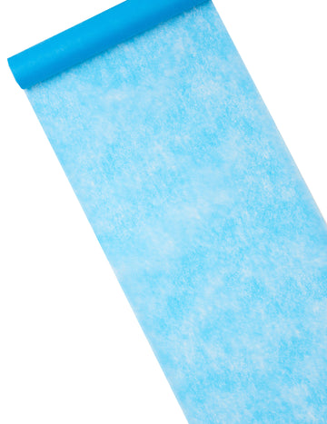 Chemin de table intissé aspect naturel pour décoration de fête bleu turquoise