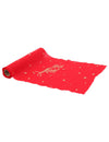 Chemin de table Joyeux Noël L'Intemporel rouge et or 28 cm x 3 m