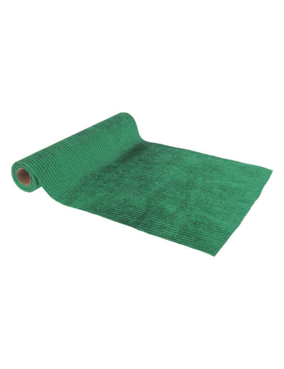 Tamnozelena baršunasta staza za stol sa srebrnim sjajnim prugama 28 cm x 3 m
