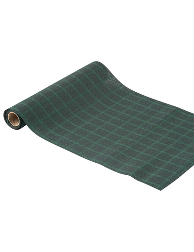 Chemin de table tartan vert en tissu