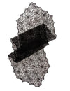 Nadstolnjak od crne čipke s uzorkom paukove mreže 44 cm x 1,82 m