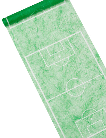 Chemin de table motif terrain de foot vert en matière non tissée