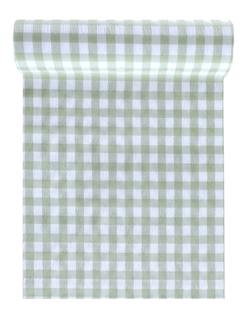 Nadstolnjak za stol u kariranoj boji mint 26 cm x 3 m poliestera