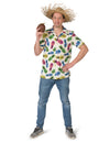 Chemise à motif ananas pour homme blanche à motifs multicolores
