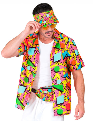 Odrasli višebojni košulja s uzorkom 90 -ih