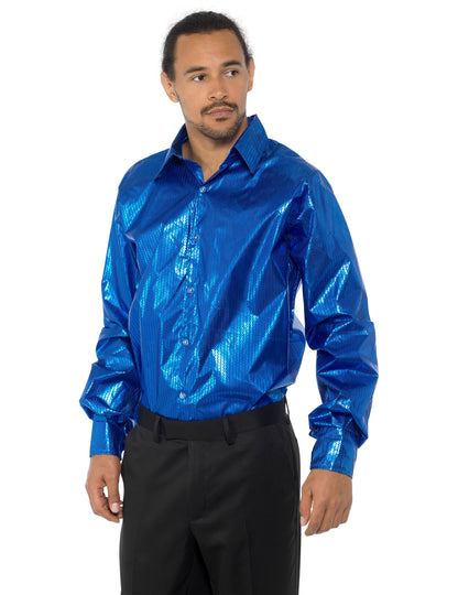 Muške plave šljokice disko majica