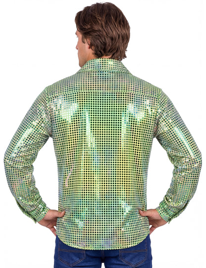 Chemise homme disco vert haut de gamme