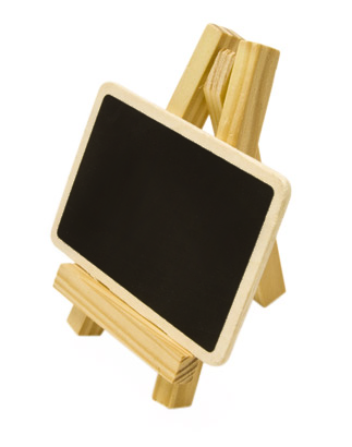 Chevalet avec ardoise marque-place pour décoration en bois