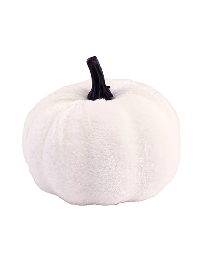 Dekorativna bundeva Summerween s baršunastim efektom, bijela 7 x 4 do 7 cm
