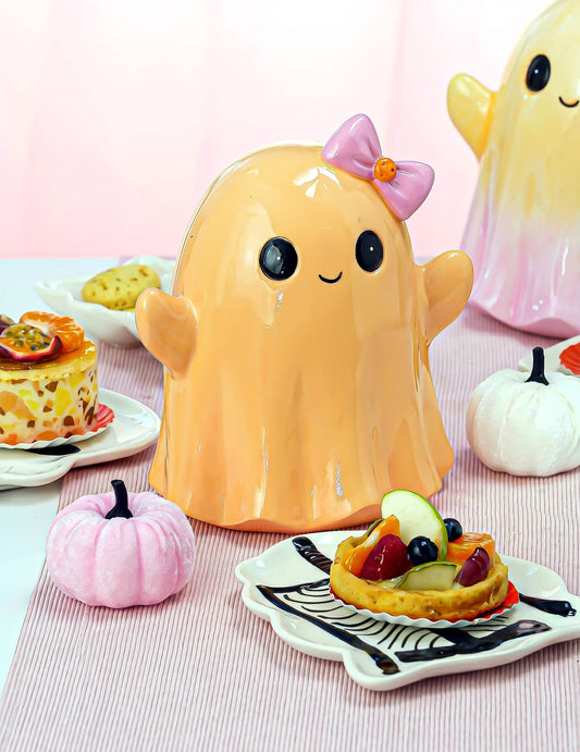 Dekorativna bundeva Summerween s baršunastim efektom, bijela 7 x 4 do 7 cm