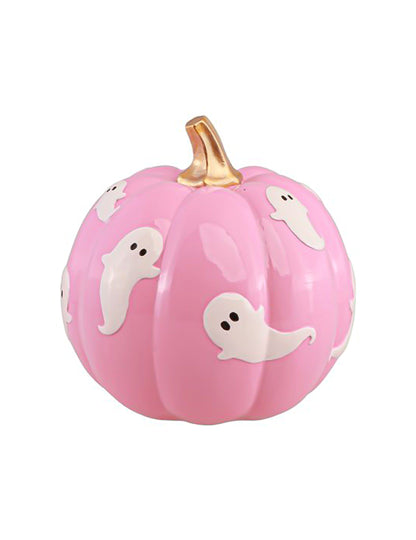 Dekorativna bundeva Summerween od smole, ružičasta, s duhovima 14,5 x 14,5 x 14,8 cm