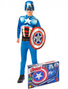Coffret de déguisement Captain America pour garçon avec bouclier bleu rouge et blanc