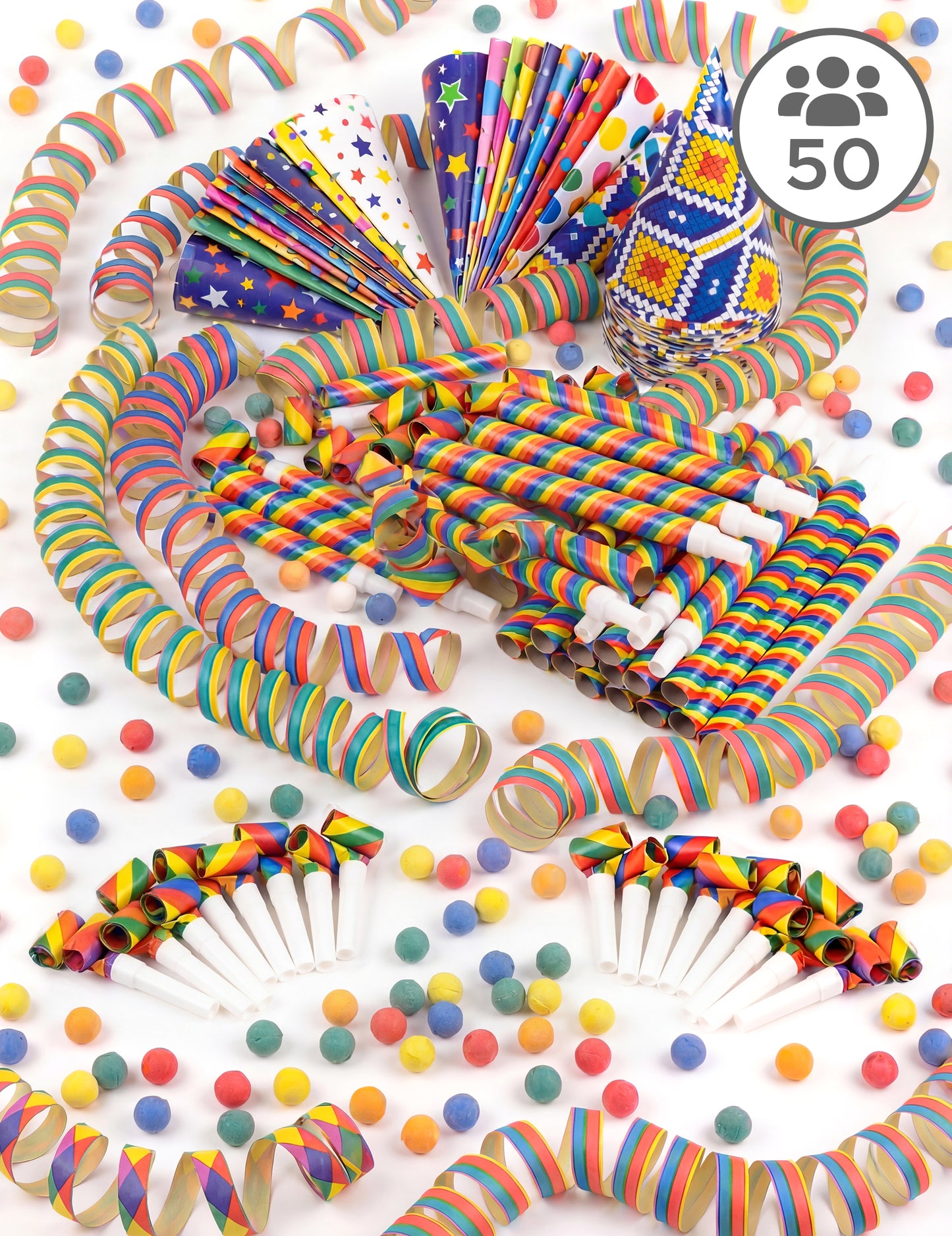 Raznobojna kutija za zabave za 50 osoba