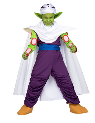 Déguisement Piccolo Dragon Ball pour enfant violet et blanc avec cape et turban