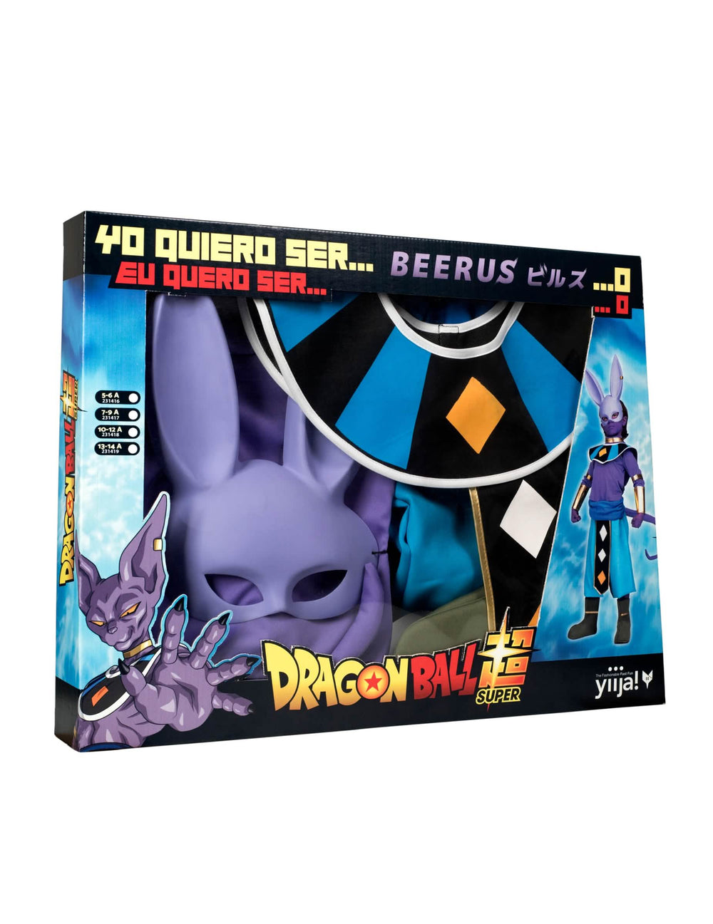 Set za kostim s maskom Beerus Dragon Ball