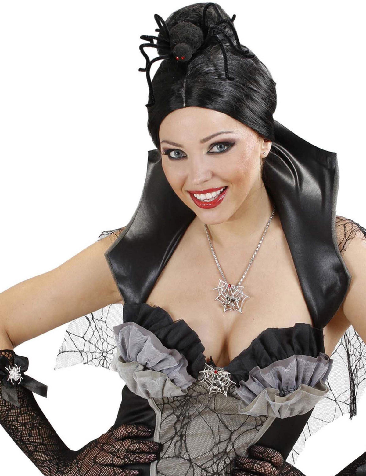 Šešir pauk halloween za odrasli crni s dlakavim nogama