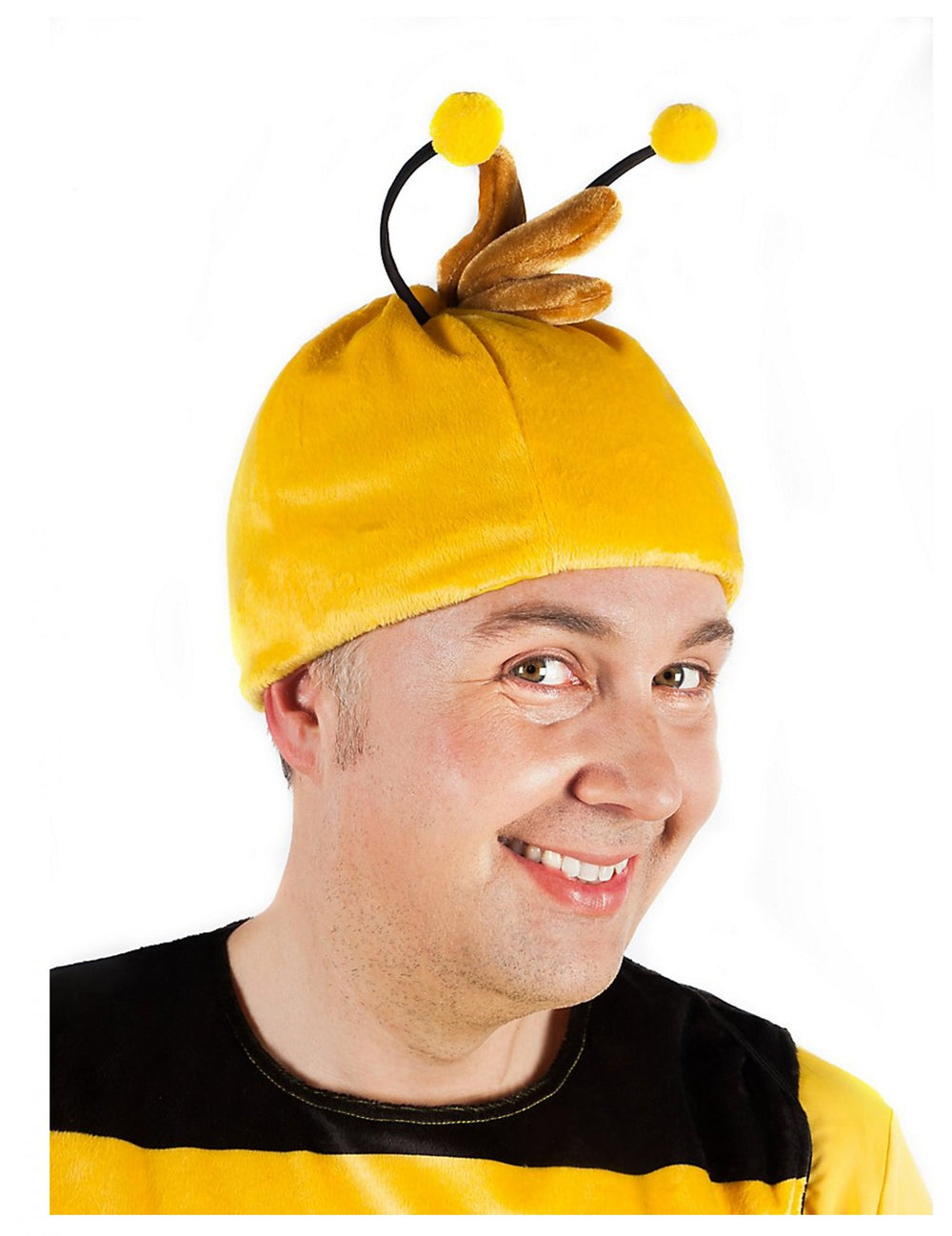 Coiffe Willy Maya l'Abeille pour adulte jaune avec antennes