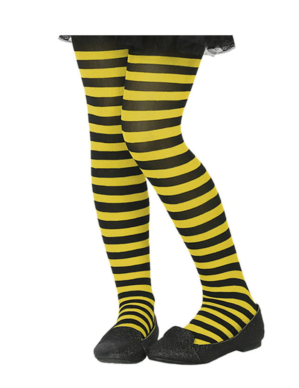 Collant rayé pour enfant jaune et noir
