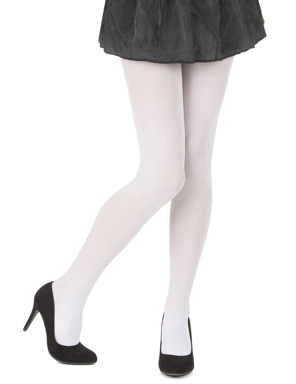 Vue de profil des jambes des collants opaques pour adulte