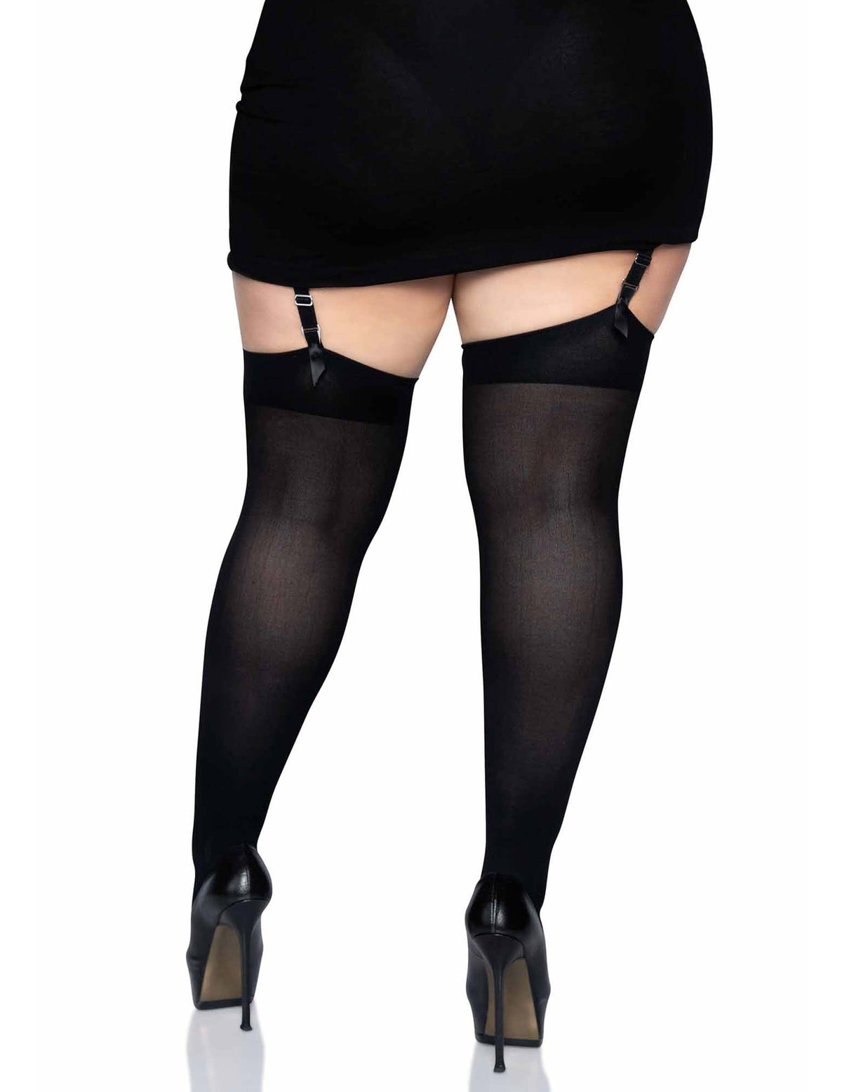 Vue de dos des collants opaques pour femme noirs