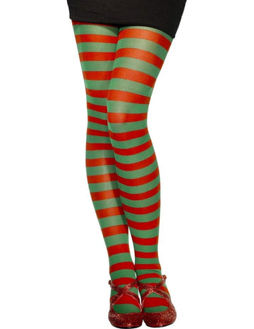 Vue de profil des collants rayés pour femme