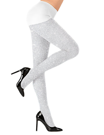 Bijele šljokičaste tajice za odrasle