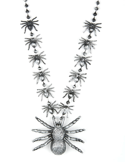 Collier araignées Halloween pour adulte argenté