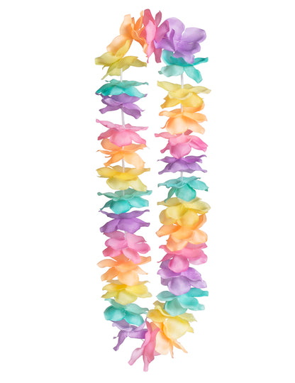 Collier de fleurs Hawaï pour adulte aux couleurs pastels