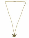 Collier pirate pour adulte doré avec pendentif tête de mort