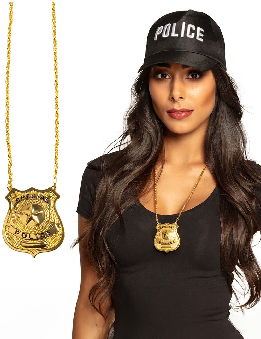 Detalj i prikaz medaljona od metala s policija oznakom