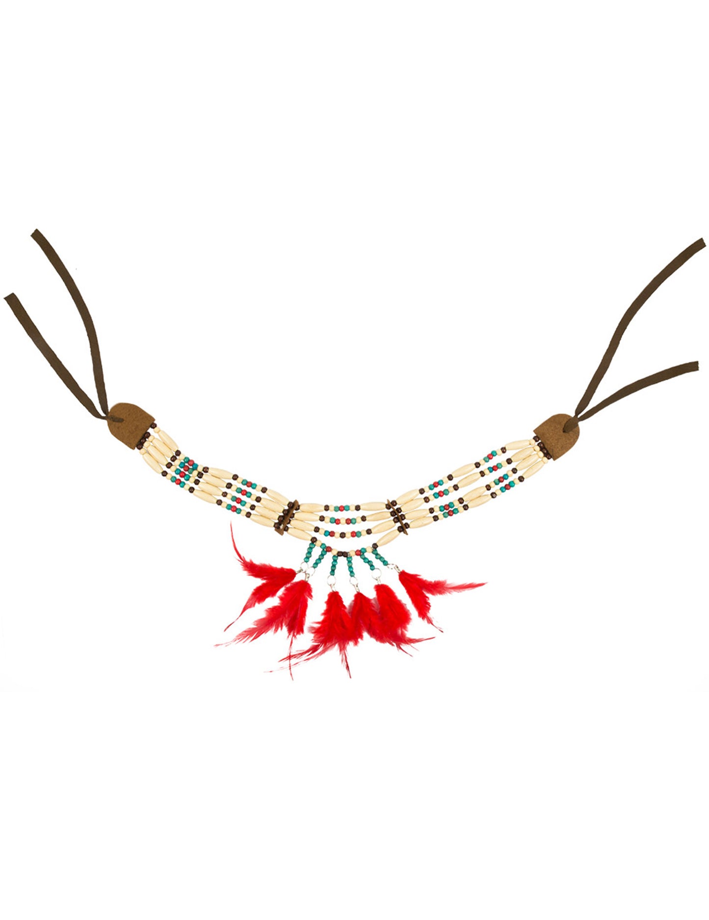 Indijska ogrlica s crvenom ženskom pernatom