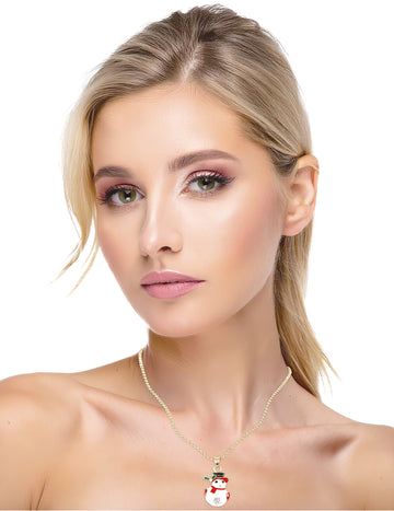 Metalna ogrlica s božićnim snjegovićem