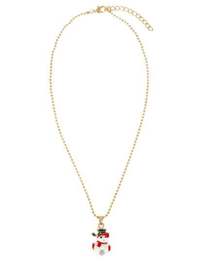 Metalna ogrlica s božićnim snjegovićem