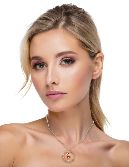 Božićna metalna ogrlica u obliku bombona