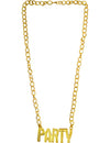 Collier party pour adulte doré avec pendentif Party