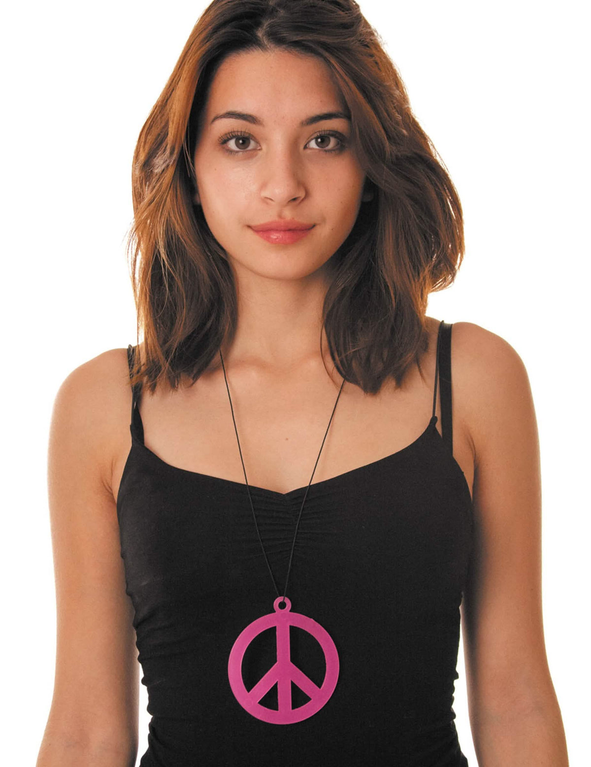 Ogrlica s privjeskom peace za odrasli fluo roza