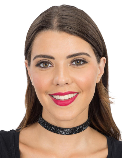 Ogrlica choker s crnim cirkonima za odrasle