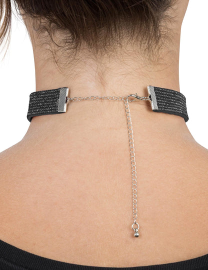 Ogrlica choker s crnim cirkonima za odrasle