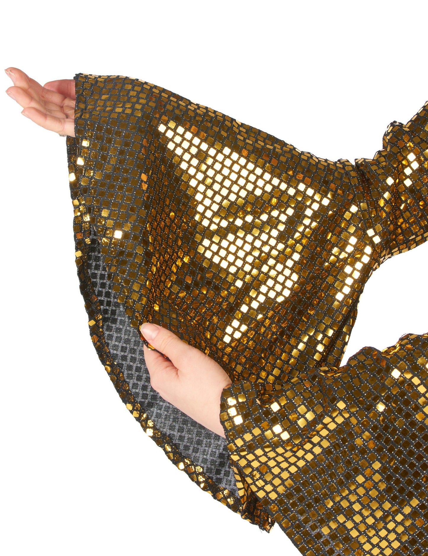 Ženski disco zlatni kombinezon s visokokvalitetnim remenom 