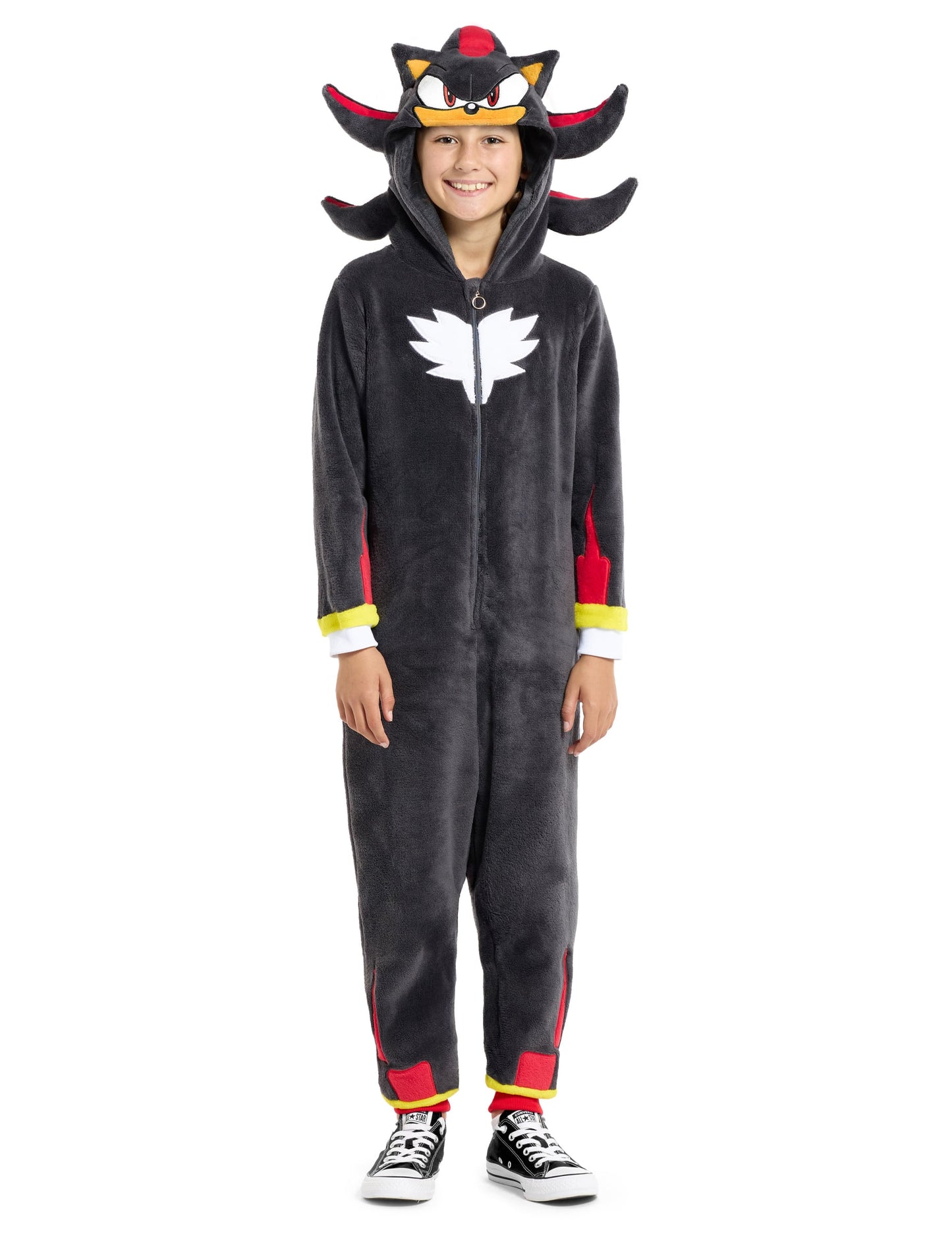 Vue de face de la combinaison Shadow Sonic pour enfant
