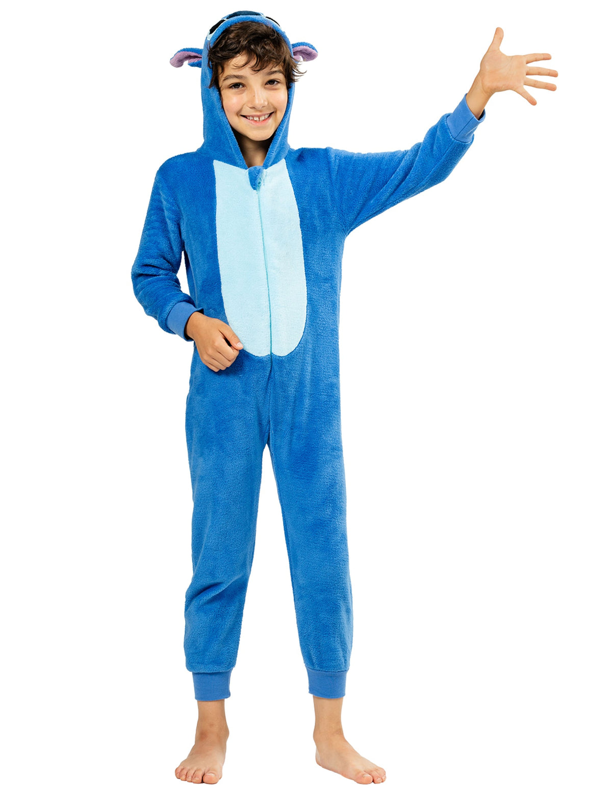 Combinaison Stitch pour enfant bleu avec capuche à oreilles